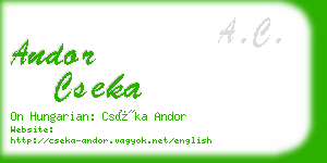 andor cseka business card